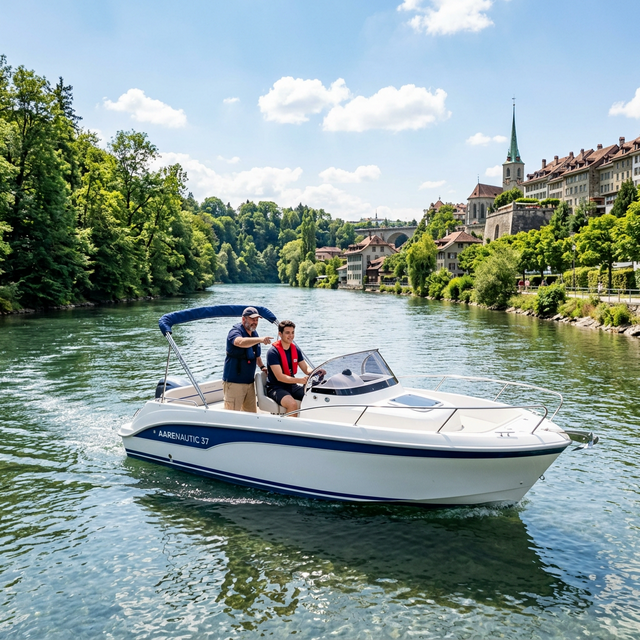 Schulboot auf der Aare